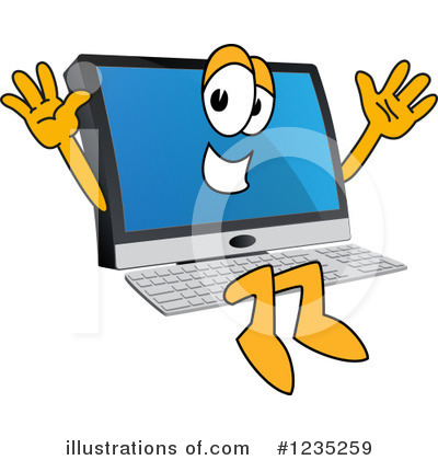 Royalty-Free (RF) Pc Computer Mascot Clipart Illustration by Mascot Junction - Stock Sample #1235259