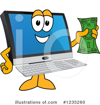 Royalty-Free (RF) Pc Computer Mascot Clipart Illustration by Mascot Junction - Stock Sample #1235260