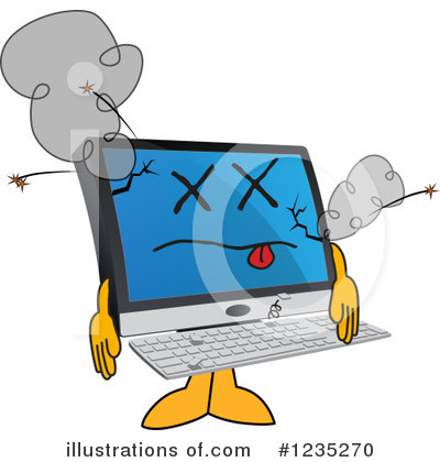 Royalty-Free (RF) Pc Computer Mascot Clipart Illustration by Mascot Junction - Stock Sample #1235270