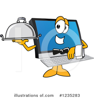 Royalty-Free (RF) Pc Computer Mascot Clipart Illustration by Mascot Junction - Stock Sample #1235283