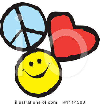 Peace Love Happiness Clipart #1114308 by Johnny Sajem