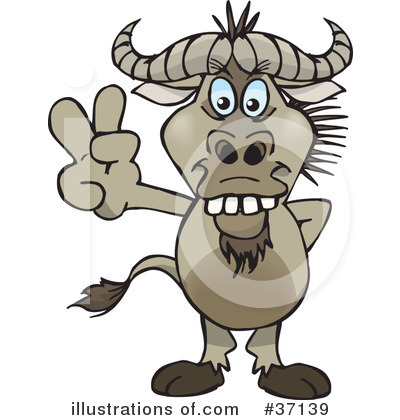 Wildebeest Clipart #37139 by Dennis Holmes Designs