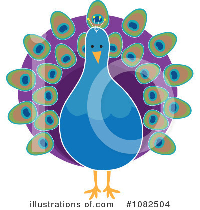 Royalty-Free (RF) Peacock Clipart Illustration by Maria Bell - Stock Sample #1082504