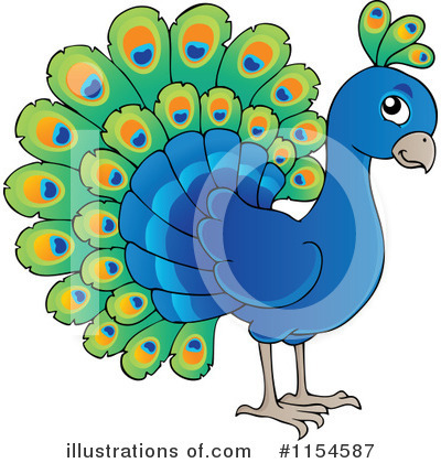 Royalty-Free (RF) Peacock Clipart Illustration by visekart - Stock Sample #1154587