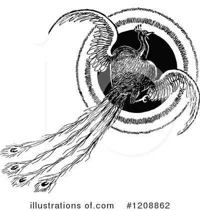 Royalty-Free (RF) Peacock Clipart Illustration by Prawny Vintage - Stock Sample #1208862