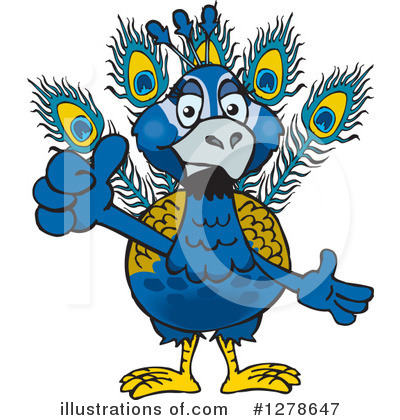 Royalty-Free (RF) Peacock Clipart Illustration by Dennis Holmes Designs - Stock Sample #1278647