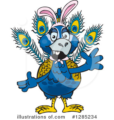 Royalty-Free (RF) Peacock Clipart Illustration by Dennis Holmes Designs - Stock Sample #1285234