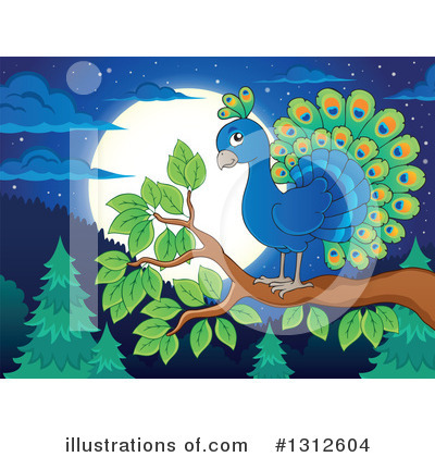 Royalty-Free (RF) Peacock Clipart Illustration by visekart - Stock Sample #1312604