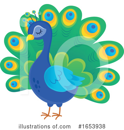 Royalty-Free (RF) Peacock Clipart Illustration by visekart - Stock Sample #1653938