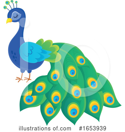 Royalty-Free (RF) Peacock Clipart Illustration by visekart - Stock Sample #1653939