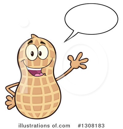 Royalty-Free (RF) Peanut Character Clipart Illustration by Hit Toon - Stock Sample #1308183