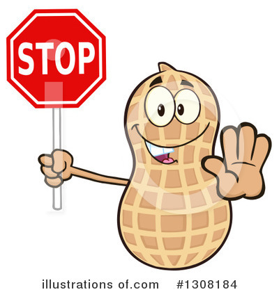 Royalty-Free (RF) Peanut Character Clipart Illustration by Hit Toon - Stock Sample #1308184