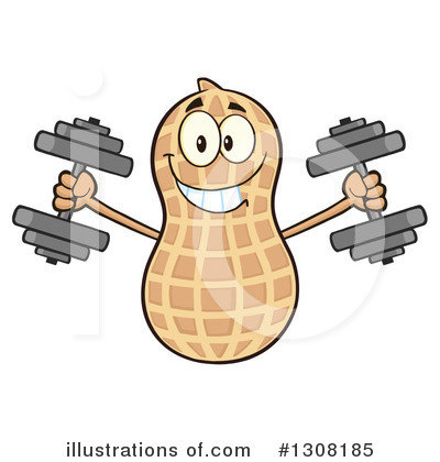 Royalty-Free (RF) Peanut Character Clipart Illustration by Hit Toon - Stock Sample #1308185