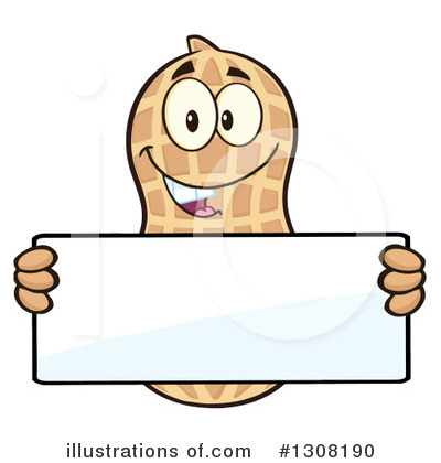 Royalty-Free (RF) Peanut Character Clipart Illustration by Hit Toon - Stock Sample #1308190