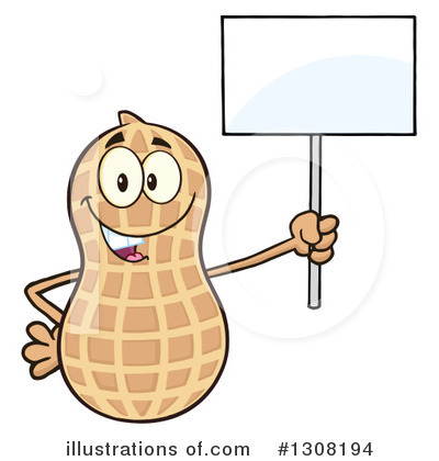 Royalty-Free (RF) Peanut Character Clipart Illustration by Hit Toon - Stock Sample #1308194