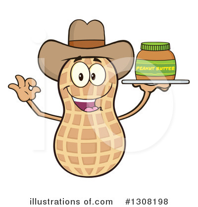 Royalty-Free (RF) Peanut Character Clipart Illustration by Hit Toon - Stock Sample #1308198