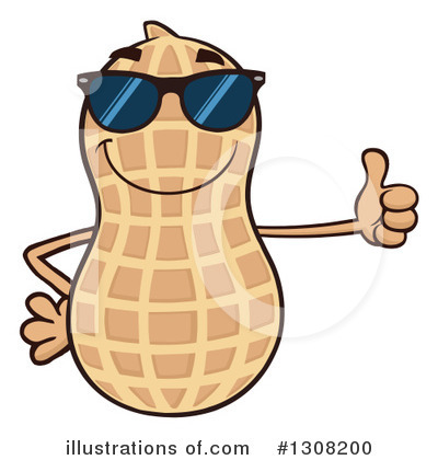 Royalty-Free (RF) Peanut Character Clipart Illustration by Hit Toon - Stock Sample #1308200