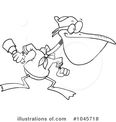 Royalty-Free (RF) Pelican Clipart Illustration by toonaday - Stock Sample #1045718