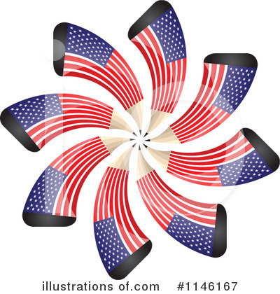 American Flag Clipart #1146167 by Andrei Marincas
