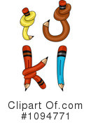 Pencil Letters Clipart #1094771 by BNP Design Studio