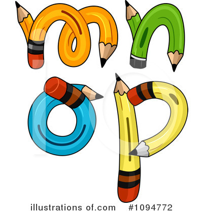 Royalty-Free (RF) Pencil Letters Clipart Illustration by BNP Design Studio - Stock Sample #1094772