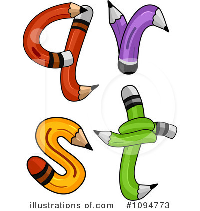 Pencil Letters Clipart #1094773 by BNP Design Studio