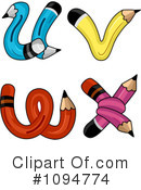 Pencil Letters Clipart #1094774 by BNP Design Studio