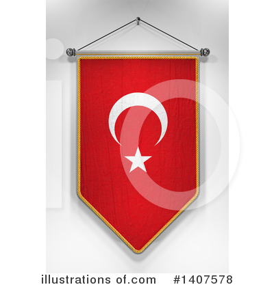 Turkey Flag Clipart #1407578 by stockillustrations
