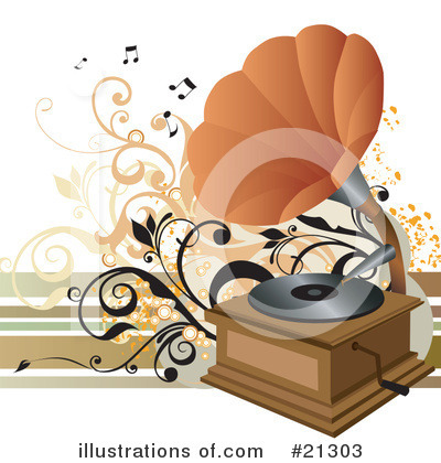 Royalty-Free (RF) Phonograph Clipart Illustration by OnFocusMedia - Stock Sample #21303