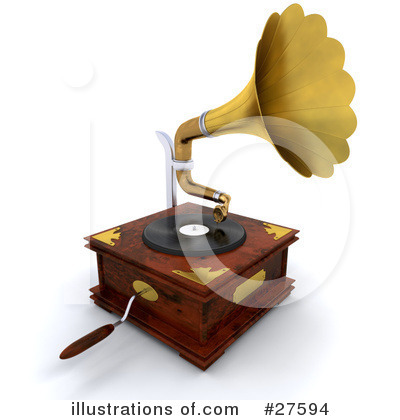 Royalty-Free (RF) Phonograph Clipart Illustration by KJ Pargeter - Stock Sample #27594