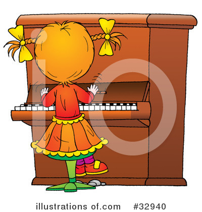 Royalty-Free (RF) Piano Clipart Illustration by Alex Bannykh - Stock Sample #32940