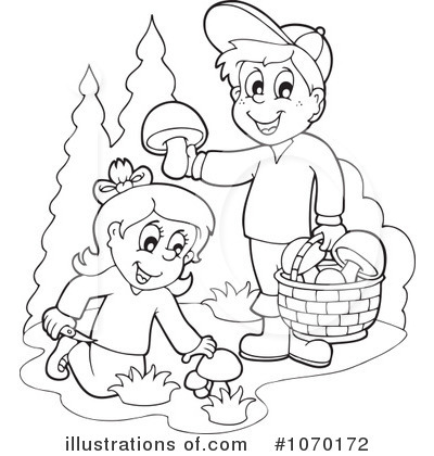 Royalty-Free (RF) Picking Mushrooms Clipart Illustration by visekart - Stock Sample #1070172