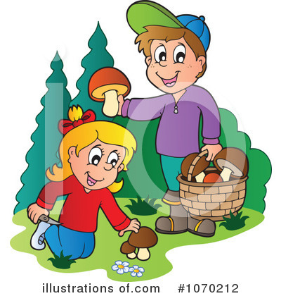 Royalty-Free (RF) Picking Mushrooms Clipart Illustration by visekart - Stock Sample #1070212