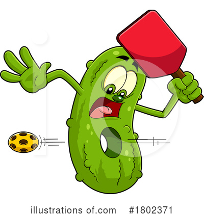 Royalty-Free (RF) Pickleball Clipart Illustration by Hit Toon - Stock Sample #1802371