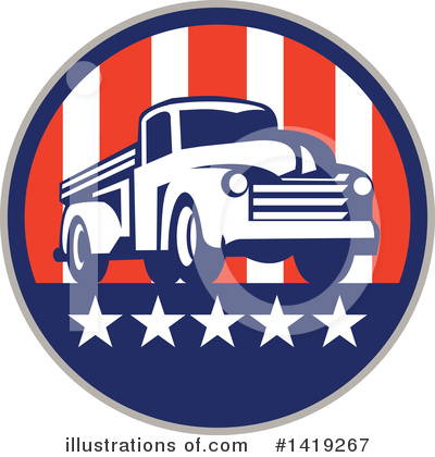Pick Up Truck Clipart #1419267 by patrimonio