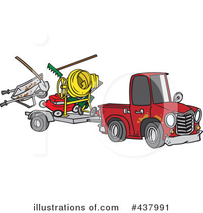 Royalty-Free (RF) Pickup Truck Clipart Illustration by toonaday - Stock Sample #437991