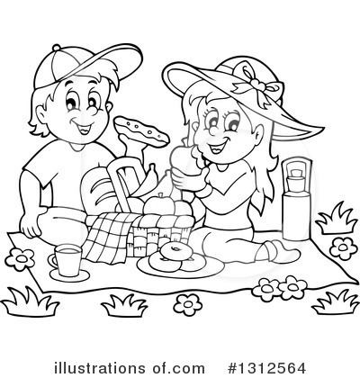 Royalty-Free (RF) Picnic Clipart Illustration by visekart - Stock Sample #1312564