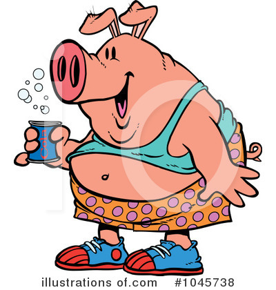 Royalty-Free (RF) Pig Clipart Illustration by toonaday - Stock Sample #1045738