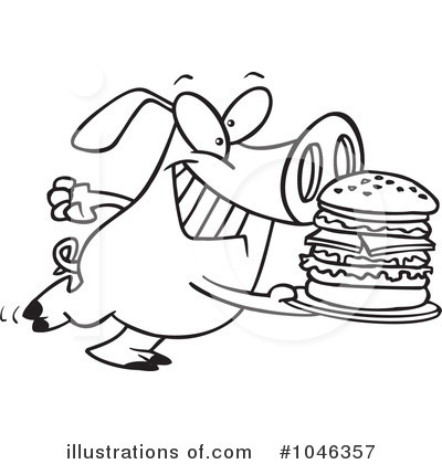 Hamburger Clipart #1046357 by toonaday