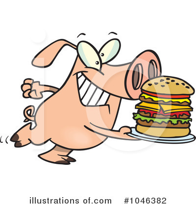 Hamburger Clipart #1046382 by toonaday