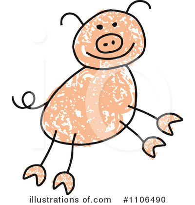 Royalty-Free (RF) Pig Clipart Illustration by C Charley-Franzwa - Stock Sample #1106490