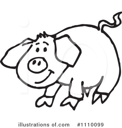 Royalty-Free (RF) Pig Clipart Illustration by Dennis Holmes Designs - Stock Sample #1110099