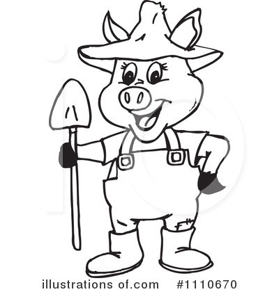 Royalty-Free (RF) Pig Clipart Illustration by Dennis Holmes Designs - Stock Sample #1110670