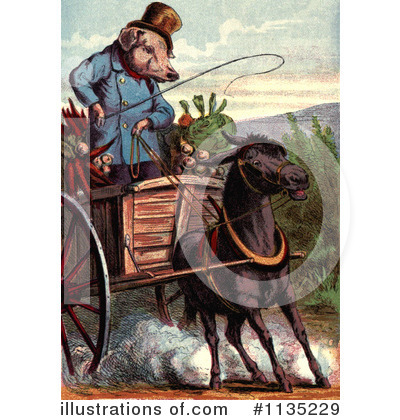 Royalty-Free (RF) Pig Clipart Illustration by Prawny Vintage - Stock Sample #1135229