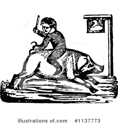 Royalty-Free (RF) Pig Clipart Illustration by Prawny Vintage - Stock Sample #1137773