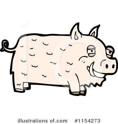 Royalty-Free (RF) Pig Clipart Illustration by lineartestpilot - Stock Sample #1154273