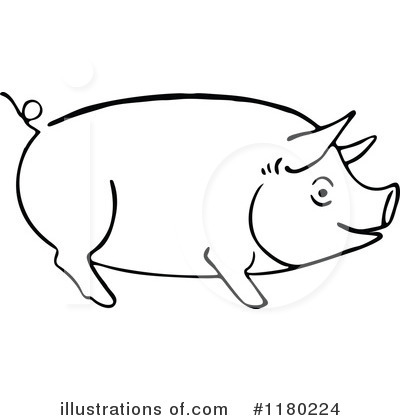 Royalty-Free (RF) Pig Clipart Illustration by Prawny Vintage - Stock Sample #1180224