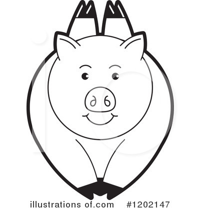 Royalty-Free (RF) Pig Clipart Illustration by Lal Perera - Stock Sample #1202147