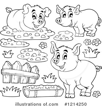 Royalty-Free (RF) Pig Clipart Illustration by visekart - Stock Sample #1214250