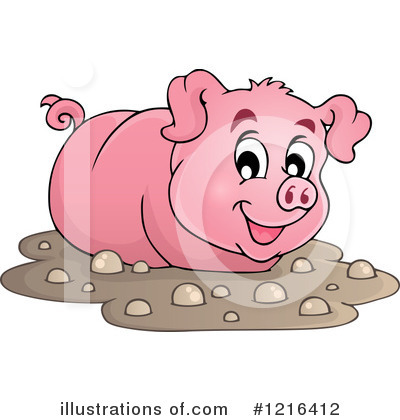 Royalty-Free (RF) Pig Clipart Illustration by visekart - Stock Sample #1216412